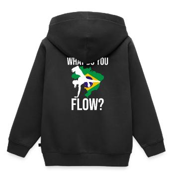 Danse brésilienne pour le kickboxing - Sweat Premium à capuche enfant bio - noir - Dos - AI Model Kid Male (0cm)