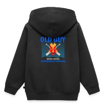 Pagayage de bateaux-dragons pour le festival des courses de bateaux-dragons - Sweat Premium à capuche enfant bio - noir - Dos - AI Model Kid Male (0cm)