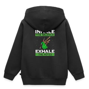 Dudelsack für Dudelsackspieler und Schotten - Kinder Premium Organic Hoodie - Schwarz - Hinten - AI Model Kid Male (0cm)