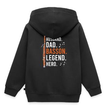 Instrument à vent en bois et instrument à vent basson - Sweat Premium à capuche enfant bio - noir - Dos - AI Model Kid Male (0cm)
