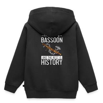 Orchester und Holzblasinstrument - Kinder Premium Organic Hoodie - Schwarz - Hinten - AI Model Kid Male (0cm)