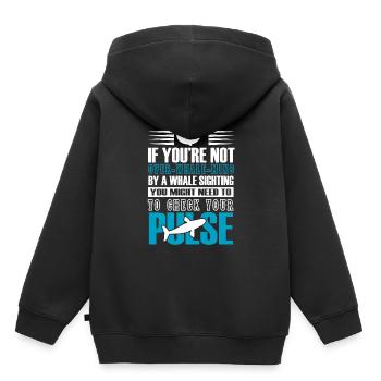 Rorqual bleu pour béluga et mammifères marins - Sweat Premium à capuche enfant bio - noir - Dos - AI Model Kid Male (0cm)