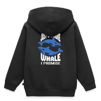 Meeressäuger für Orca-Beobachtung und Buckelwal - Kinder Premium Organic Hoodie - Schwarz - Hinten - AI Model Kid Male (0cm)