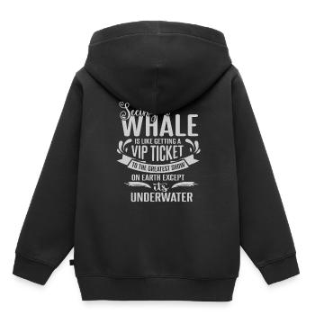 Meeressäuger für Orca-Beobachtung und Buckelwal - Kinder Premium Organic Hoodie - Schwarz - Hinten - AI Model Kid Male (0cm)