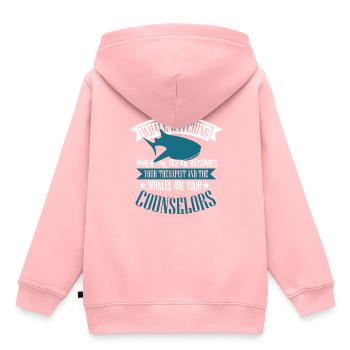 Citation de baleine pour le rorqual bleu et le béluga - Sweat Premium à capuche enfant bio - rose - Dos - AI Model Kid Female (0cm)