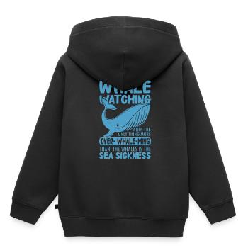 Meeressäuger für Orca-Beobachtung und Buckelwal - Kinder Premium Organic Hoodie - Schwarz - Hinten - AI Model Kid Male (0cm)