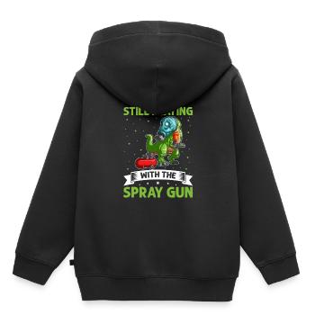 Offre de peintre automobile pour les carrossiers - Sweat Premium à capuche enfant bio - noir - Dos - AI Model Kid Male (0cm)
