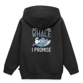 Meeressäuger für Orca-Beobachtung und Buckelwal - Kinder Premium Organic Hoodie - Schwarz - Hinten - AI Model Kid Male (0cm)