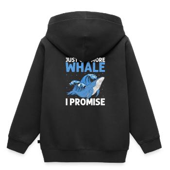 Orca Beobachtung für Buckelwale und Meerwale - Kinder Premium Organic Hoodie - Schwarz - Hinten - AI Model Kid Male (0cm)