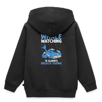 Meeressäuger für Orca-Beobachtung und Buckelwal - Kinder Premium Organic Hoodie - Schwarz - Hinten - AI Model Kid Male (0cm)
