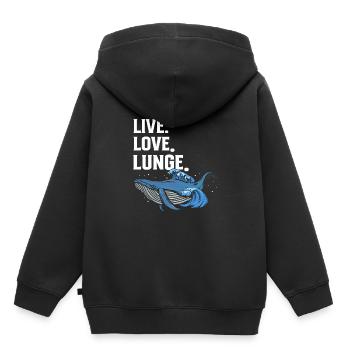 Meeressäuger für Orca-Beobachtung und Buckelwal - Kinder Premium Organic Hoodie - Schwarz - Hinten - AI Model Kid Male (0cm)