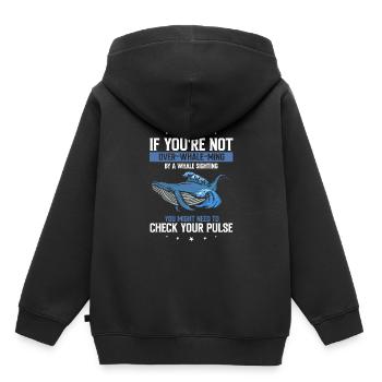 Meeressäuger für Orca-Beobachtung und Buckelwal - Kinder Premium Organic Hoodie - Schwarz - Hinten - AI Model Kid Male (0cm)