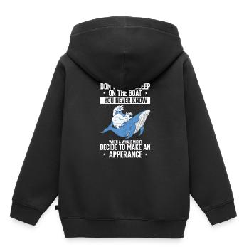 Meeressäuger für Orca-Beobachtung und Buckelwal - Kinder Premium Organic Hoodie - Schwarz - Hinten - AI Model Kid Male (0cm)