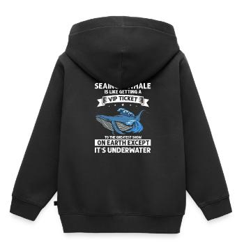 Orca Beobachtung für Buckelwale und Meerwale - Kinder Premium Organic Hoodie - Schwarz - Hinten - AI Model Kid Male (0cm)
