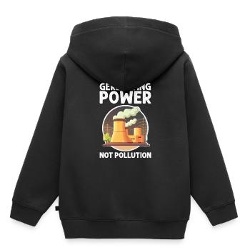 Kernenergie Spruch für Kernenergie - Kinder Premium Organic Hoodie - Schwarz - Hinten - AI Model Kid Male (0cm)