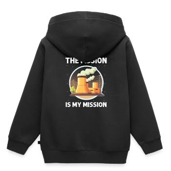 Kernenergie Spruch für Kernenergie - Kinder Premium Organic Hoodie - Schwarz - Hinten - AI Model Kid Male (0cm)