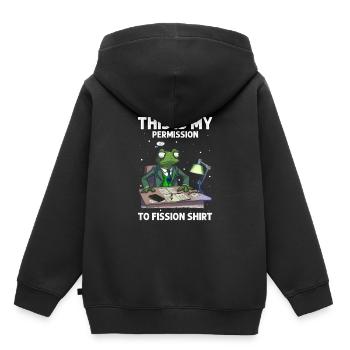 Kernenergie Spruch für Kernenergie - Kinder Premium Organic Hoodie - Schwarz - Hinten - AI Model Kid Male (0cm)
