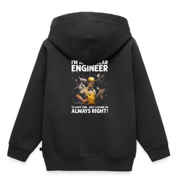 Kernenergie Spruch für Kernenergie - Kinder Premium Organic Hoodie - Schwarz - Hinten - AI Model Kid Male (0cm)