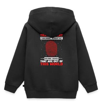Forensische Kriminologie und Tatort-Ermittler - Kinder Premium Organic Hoodie - Schwarz - Hinten - AI Model Kid Male (0cm)