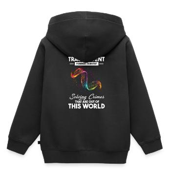 Forensischer Wissenschaftlicher Ermittler - Kinder Premium Organic Hoodie - Schwarz - Hinten - AI Model Kid Male (0cm)