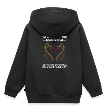 Forensischer Wissenschaftlicher Ermittler - Kinder Premium Organic Hoodie - Schwarz - Hinten - AI Model Kid Male (0cm)