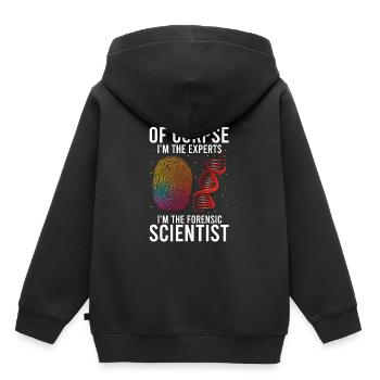 Forensischer Wissenschaftlicher Ermittler - Kinder Premium Organic Hoodie - Schwarz - Hinten - AI Model Kid Male (0cm)