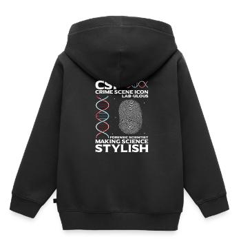 Forensische Kriminologie und Tatort-Ermittler - Kinder Premium Organic Hoodie - Schwarz - Hinten - AI Model Kid Male (0cm)