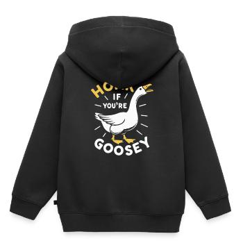 Honk Goose - Sweat Premium à capuche enfant bio - noir - Dos - AI Model Kid Male (0cm)