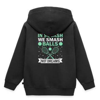 Squashspieler Squash-Tennisspieler Raquetball-Spor - Kinder Premium Organic Hoodie - Schwarz - Hinten - AI Model Kid Male (0cm)