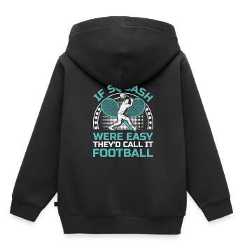 Joueur de squash Joueur de squash Joueur de tennis Raquetball Spor - Sweat Premium à capuche enfant bio - noir - Dos - AI Model Kid Male (0cm)