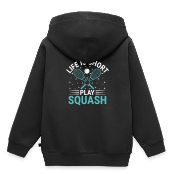Squashspieler Squash-Tennisspieler Raquetball-Spor - Kinder Premium Organic Hoodie - Schwarz - Hinten - AI Model Kid Male (0cm)