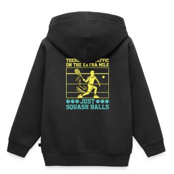 Squashspieler Squash-Tennisspieler Raquetball-Spor - Kinder Premium Organic Hoodie - Schwarz - Hinten - AI Model Kid Male (0cm)