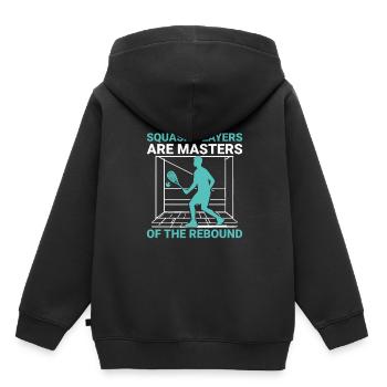 Squashspieler Squash-Tennisspieler Raquetball-Spor - Kinder Premium Organic Hoodie - Schwarz - Hinten - AI Model Kid Male (0cm)