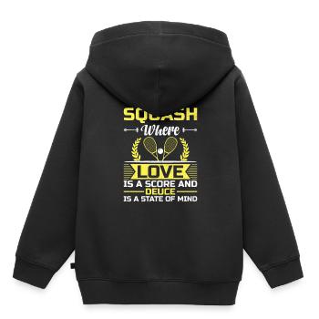 Squashspieler Squash-Tennisspieler Raquetball-Spor - Kinder Premium Organic Hoodie - Schwarz - Hinten - AI Model Kid Male (0cm)