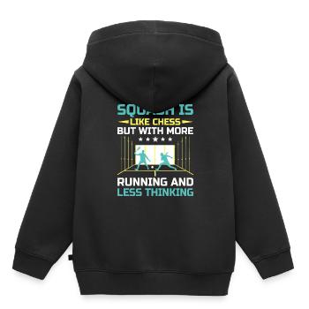 Squashspieler Squash-Tennisspieler Raquetball-Spor - Kinder Premium Organic Hoodie - Schwarz - Hinten - AI Model Kid Male (0cm)