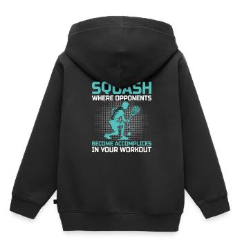 Squashspieler Squash-Tennisspieler Raquetball-Spor - Kinder Premium Organic Hoodie - Schwarz - Hinten - AI Model Kid Male (0cm)