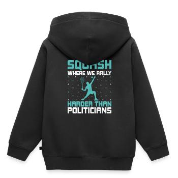 Squashspieler Squash-Tennisspieler Raquetball-Spor - Kinder Premium Organic Hoodie - Schwarz - Hinten - AI Model Kid Male (0cm)