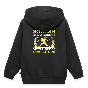 Squashspieler Squash Tennisspieler Raquetball Spor - Kinder Premium Organic Hoodie - Schwarz - Hinten - AI Model Kid Male (0cm)