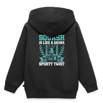 Squashspieler Squash-Tennisspieler Raquetball-Spor - Kinder Premium Organic Hoodie - Schwarz - Hinten - AI Model Kid Male (0cm)