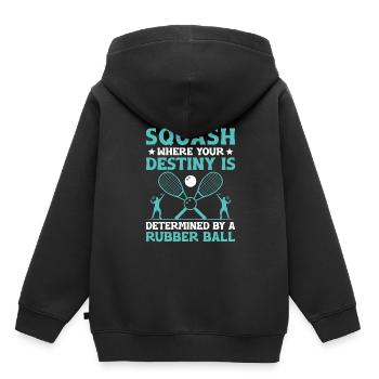Squashspieler Squash-Tennisspieler Raquetball-Spor - Kinder Premium Organic Hoodie - Schwarz - Hinten - AI Model Kid Male (0cm)