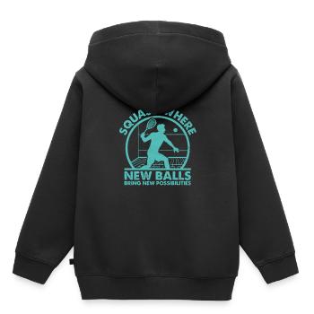 Squashspieler Squash Tennisspieler Raquetball Spor - Kinder Premium Organic Hoodie - Schwarz - Hinten - AI Model Kid Male (0cm)