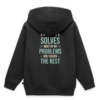 Drilling Solves Most Of My Problems Golf Solves Th - Kids Premium Organic Hoodie - black - Back - AI Model Kid Male (0cm)