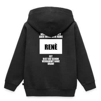 Personne n’est parfait René - Sweat Premium à capuche enfant bio - noir - Dos - AI Model Kid Male (0cm)