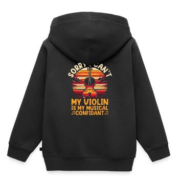Tut mir leid, dass ich es nicht kann Meine Geige ist mein musikalischer Vertrauter - Kinder Premium Organic Hoodie - Schwarz - Hinten - AI Model Kid Male (0cm)