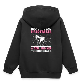 Vollblut Pferderennen Reiten Reiterpferde - Kinder Premium Organic Hoodie - Schwarz - Hinten - AI Model Kid Male (0cm)