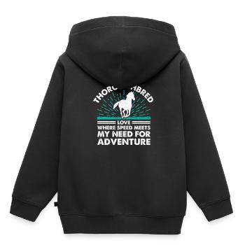Vollblut Pferderennen Reiten Reiterpferde - Kinder Premium Organic Hoodie - Schwarz - Hinten - AI Model Kid Male (0cm)