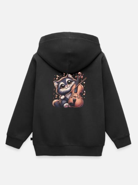 Katzengeigen - Kinder Premium Organic Hoodie - Schwarz