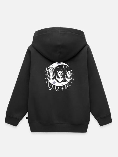 Memes Opossums Moon - Kinder Premium Organic Hoodie - Schwarz