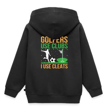 Footgolf Joueur Foot Golf Jouer Footgolfers Foot - Sweat Premium à capuche enfant bio - noir - Dos - AI Model Kid Male (0cm)