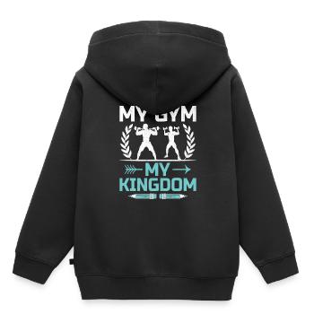 Professeur d’éducation physique Professeurs d’éducation physique École Spor - Sweat Premium à capuche enfant bio - noir - Dos - AI Model Kid Male (0cm)
